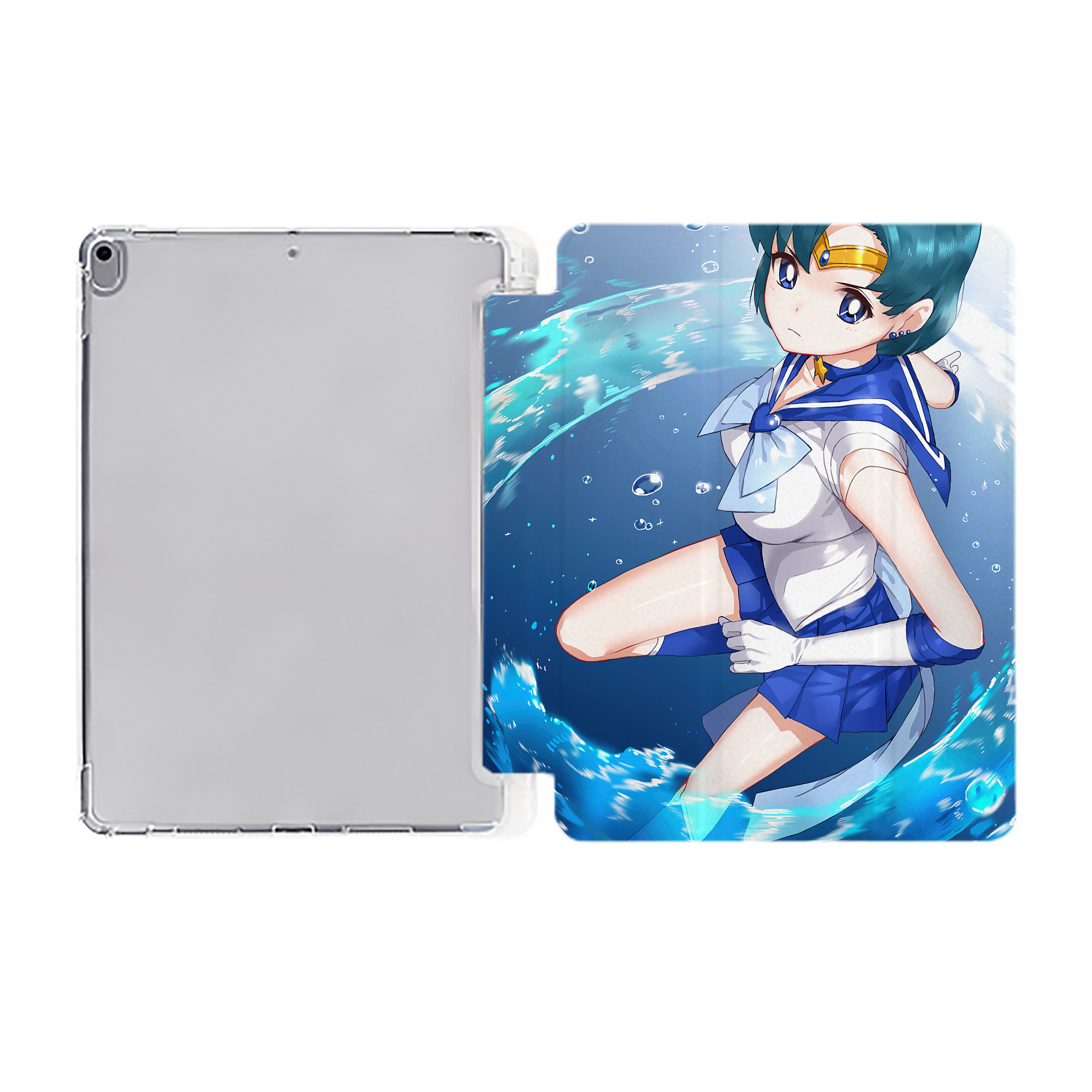 （画像用） 美少女戦士セーラームーン Sailor Moon IPad ケース ペン収納付き 三つ折りスタンド PUレザー×シリコン 対応機種9.5/10.5/10.9インチ